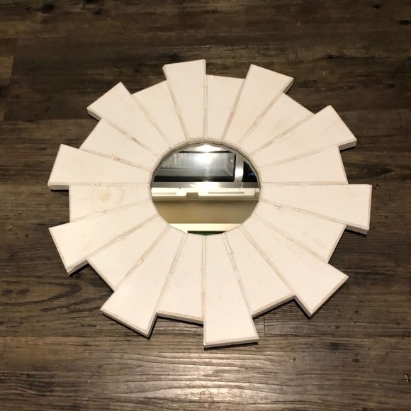 Target Other - Rustic Wooden Sunburst Mirror